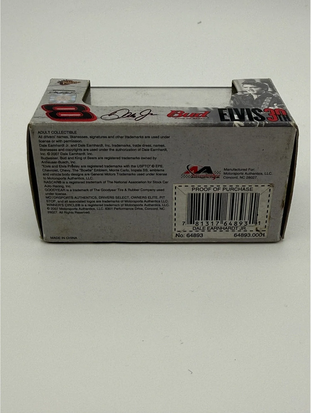 2007 Dale Earnhardt Jr. #8 Elvis 30th Anniversary NASCAR Stock Car Diecast